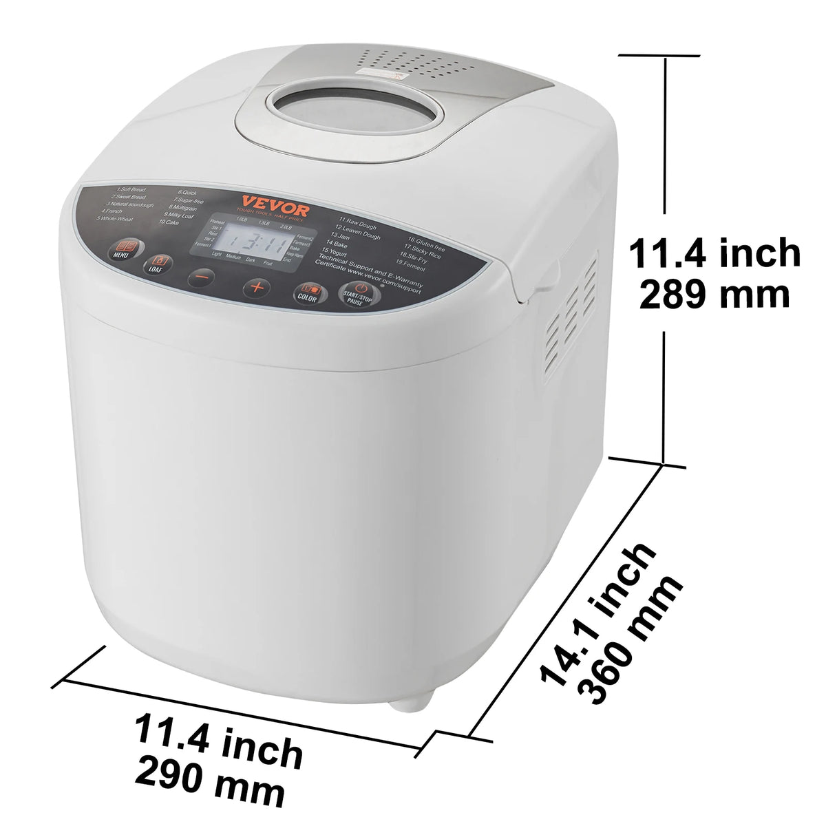 SucceBuy Bread Maker 15 in 1 Dough Machine with Gluten Free Setting
