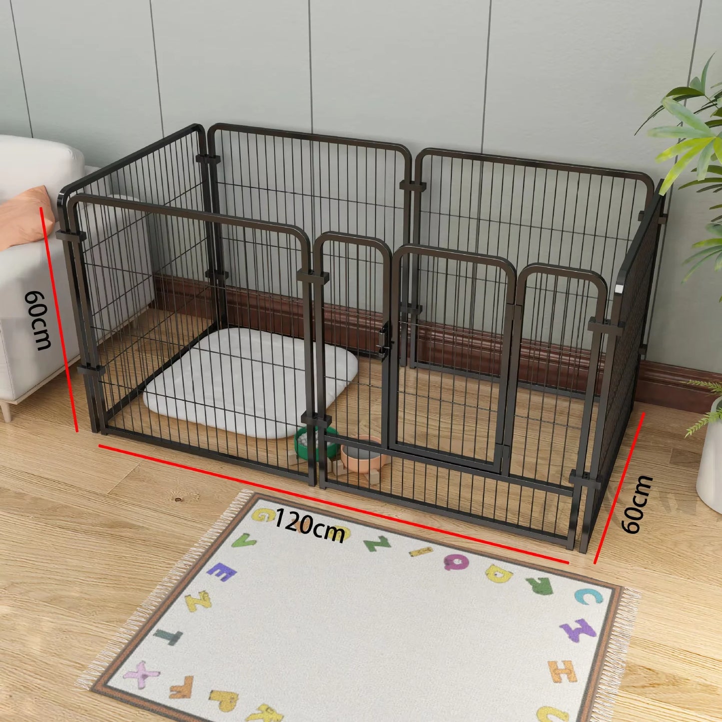 6 Panel Foldable Dog Fence Playpen Heavy Duty Pet Kennel