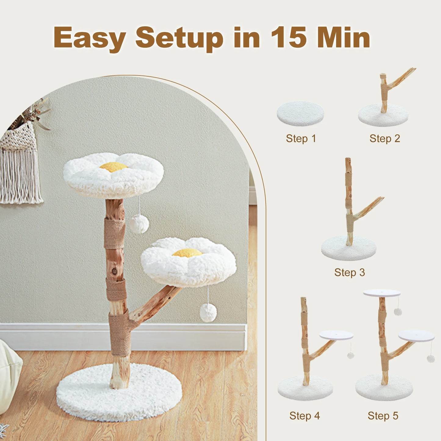 PAWZ Road Flower Cat Tree Indoor Cat Tower Perches