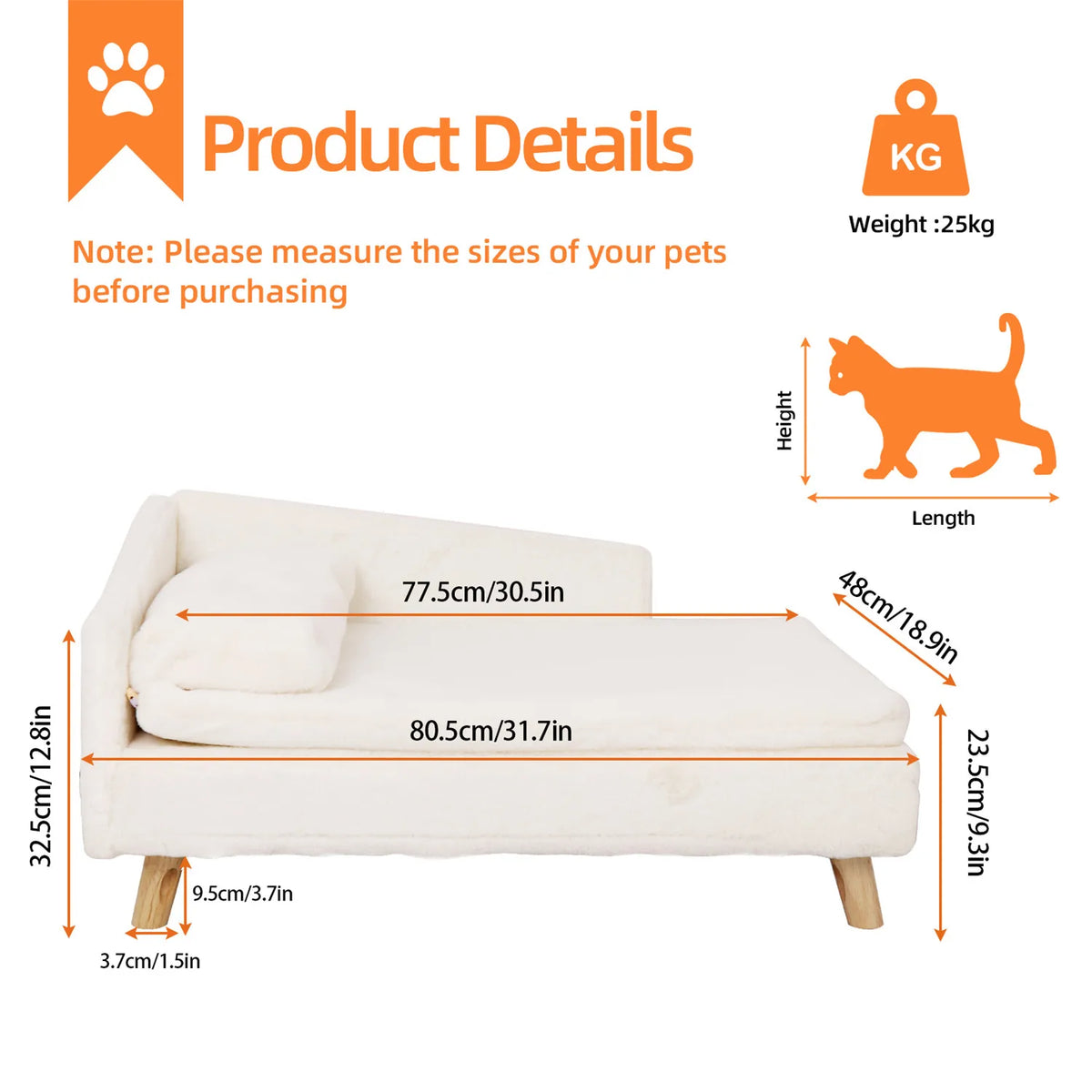 BINGOPAW Waterproof Pet Sofa Bed Raised Couch For Dogs And Cats