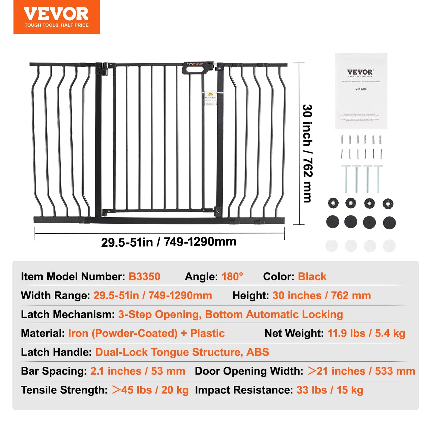 SucceBuy Baby Gate Pressure Mount Walk Through For Home Doorways