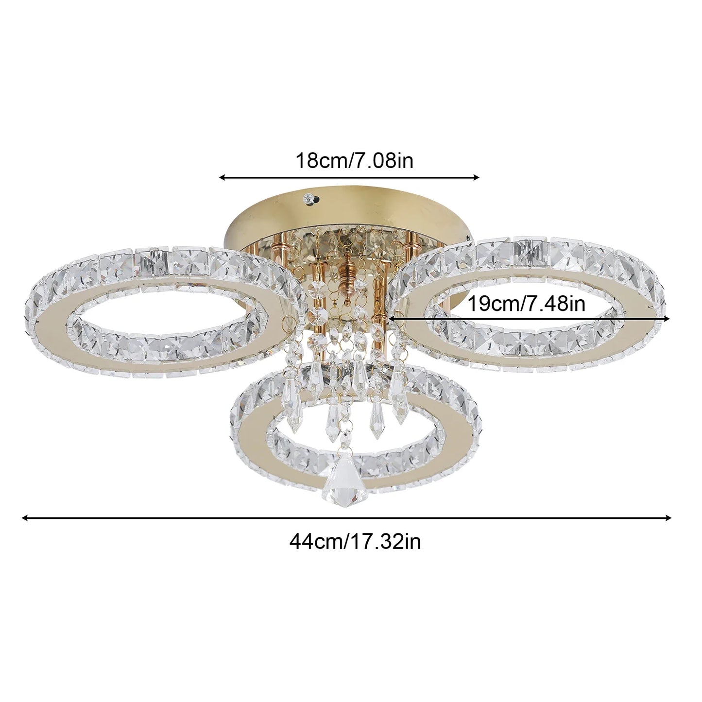 VETRULUS LED Ceiling Light Crystal Chandelier For Living Room