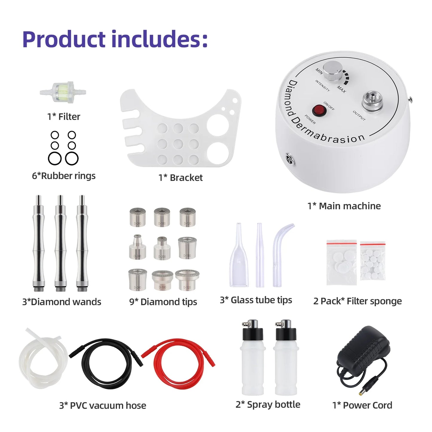 Professional 3 in1 Diamond Microdermabrasion Machine Water Spray Exfoliation Beauty Machine Removal Wrinkle Facial Peeling Tools