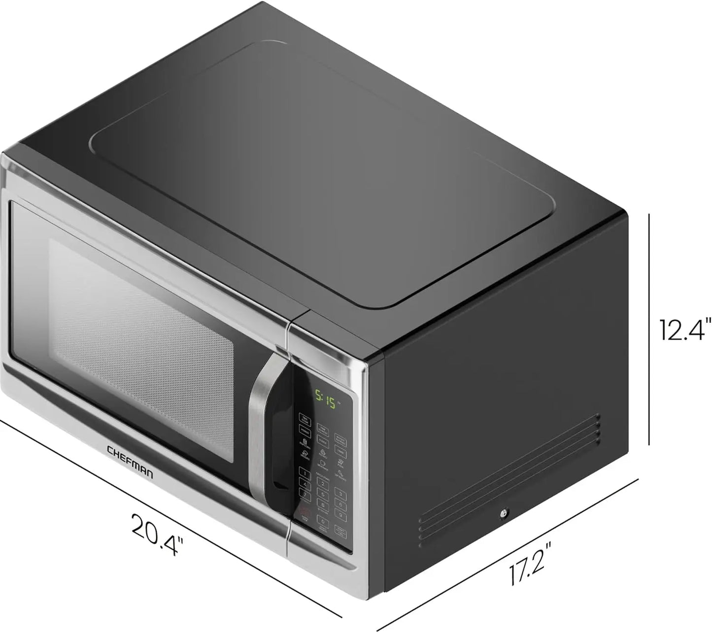 Stainless Steel Microwave 1000W Auto Menus Eco Mode Safety Lock