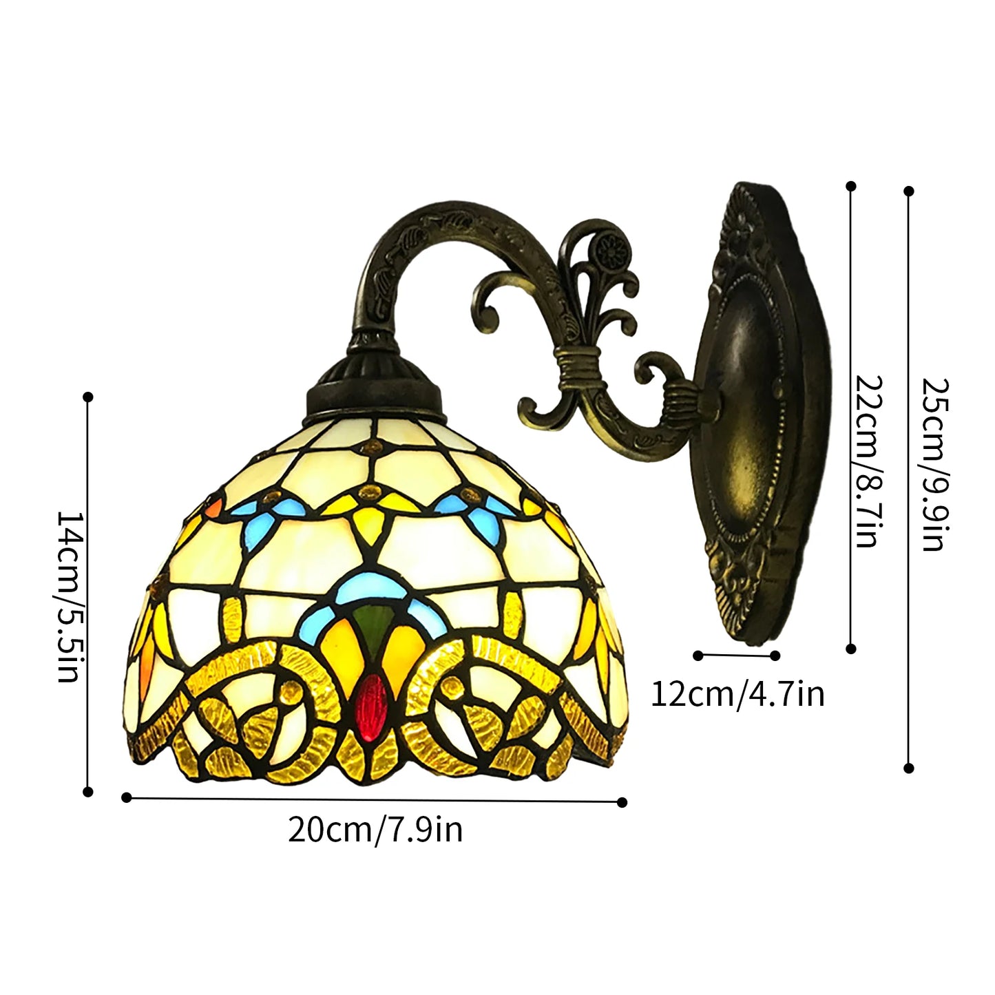 Vintage Dome Wall Lamp Retro Handmade Light For Living Room