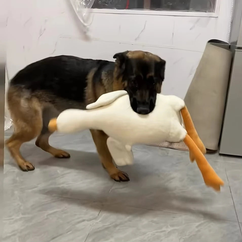Plush Duck Dog Toy With Realistic Goose Design For Chewing