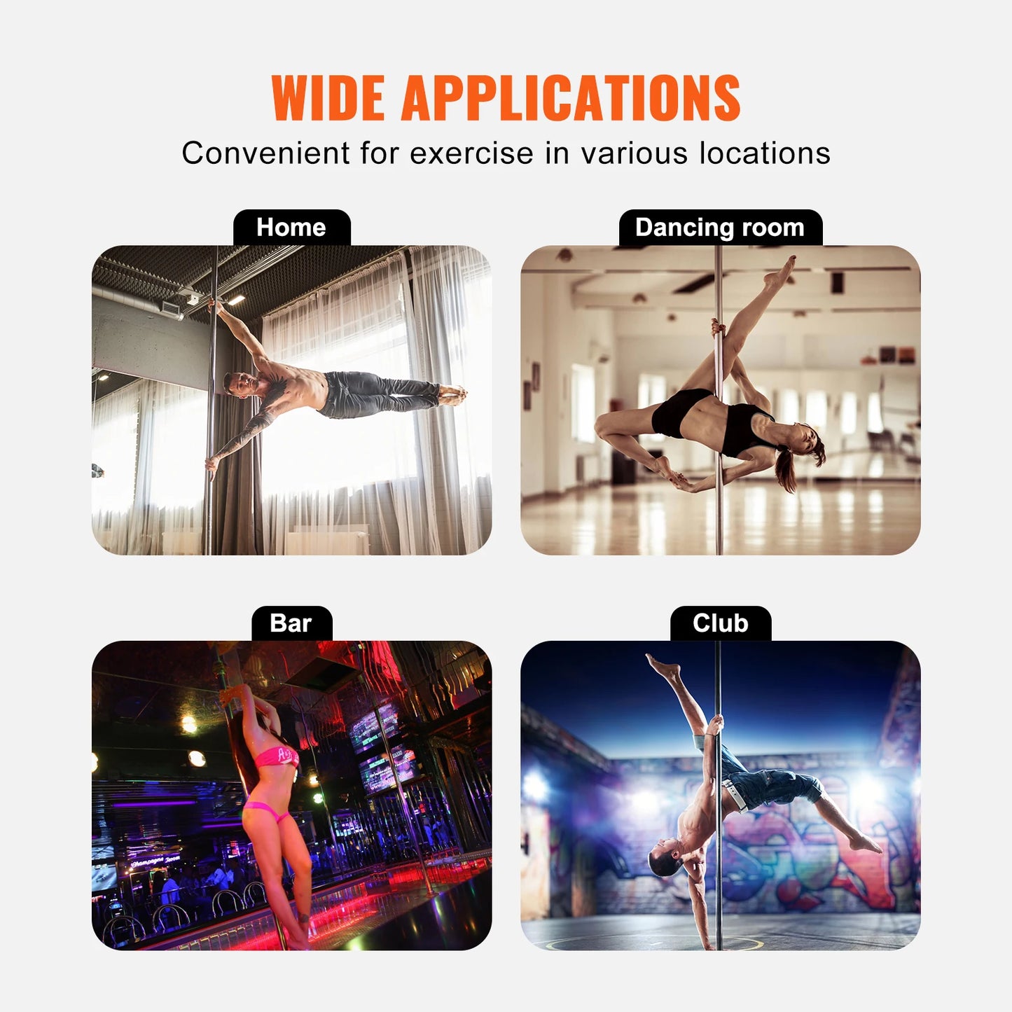 SucceBuy Professional Dancing Pole Kit Spinning Static Portable Stainless Steel