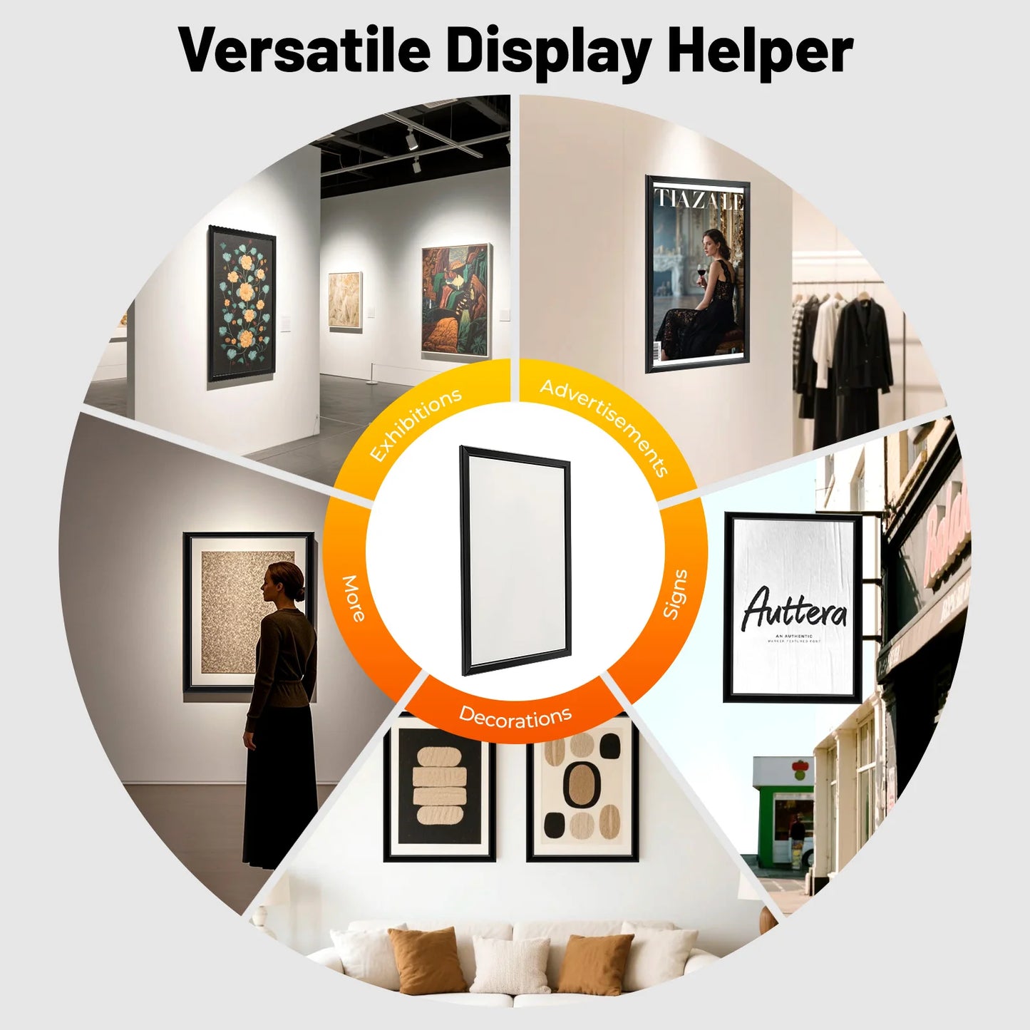 Bymaocar LED Poster Frame Acrylic Aluminum Alloy Display Warm Lighting
