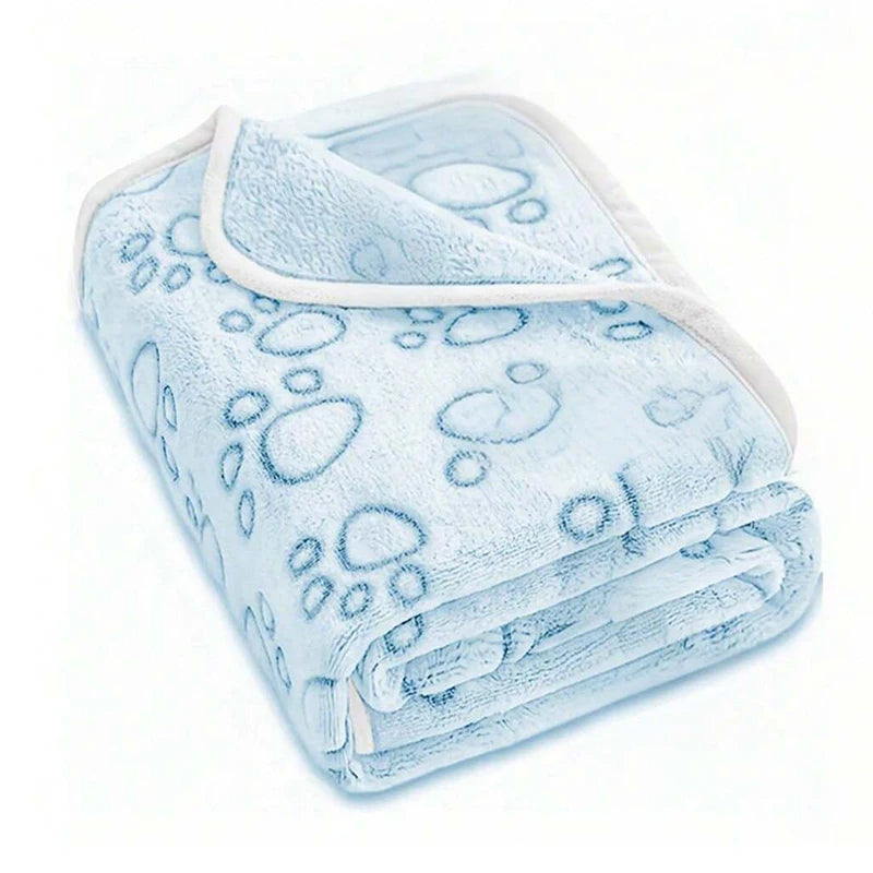 Ultra Soft Paw Print Dog Blanket For Indoor Outdoor Washable