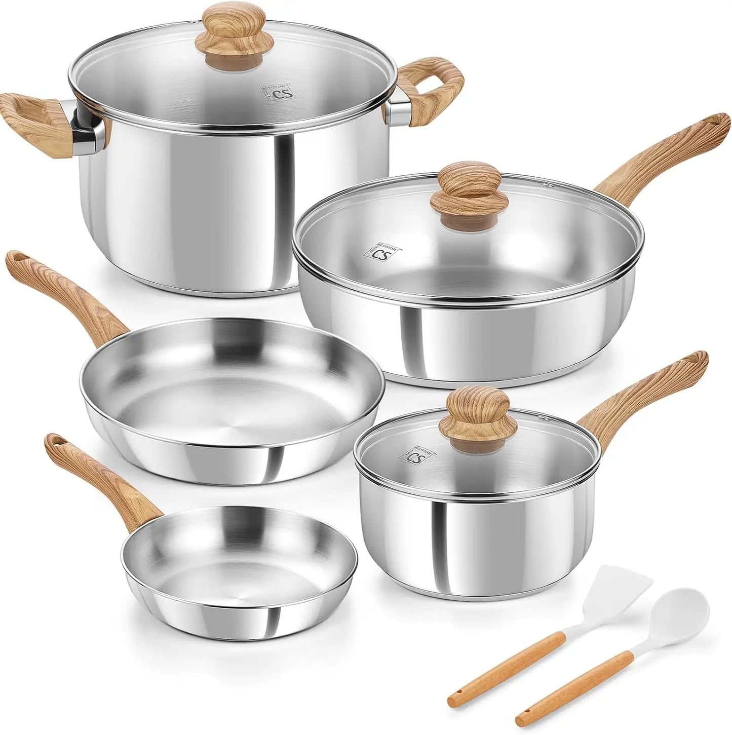 Stainless Steel Cookware Set 18 10 With Cool Touch Handles