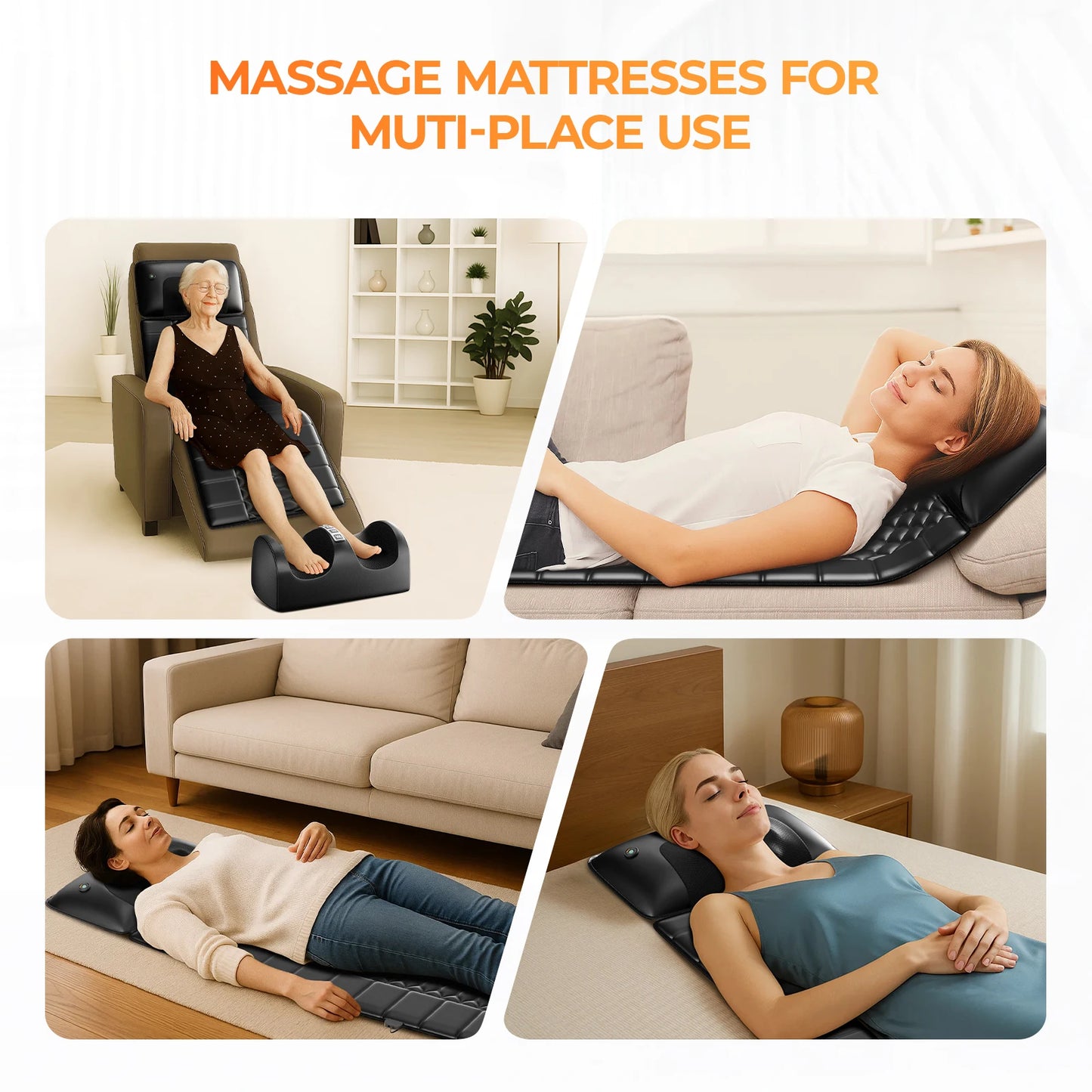 HIMOUTA Shiatsu Full Body Massage Mat With Detachable Pad