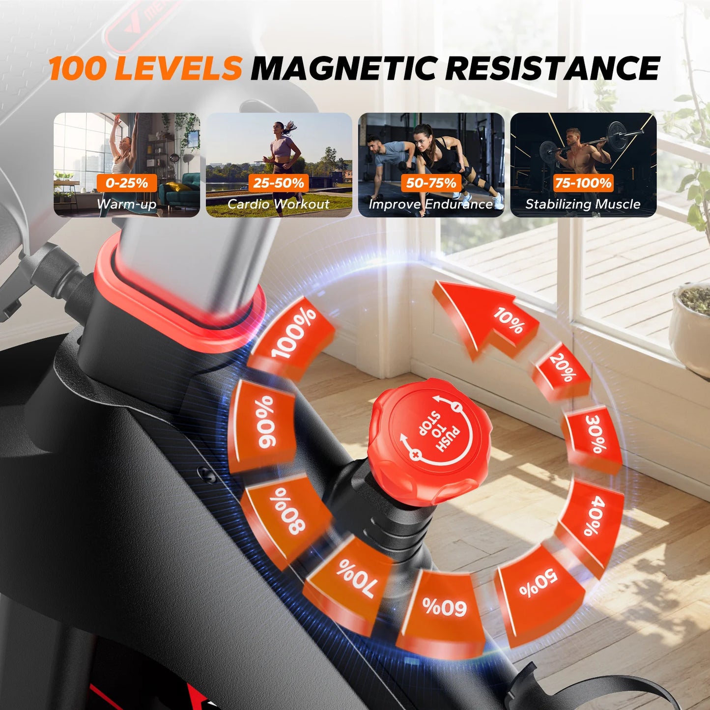 MERACH S38 Indoor Exercise Bike With Magnetic Resistance App