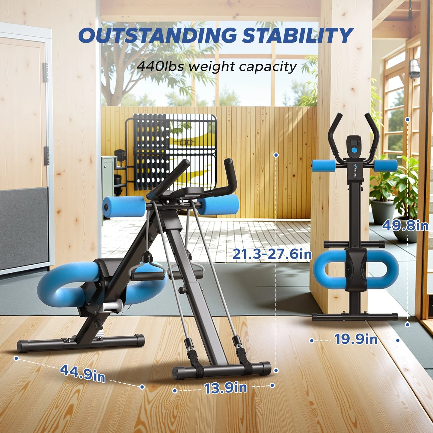 MERACH Abdominal Machine Adjustable Trainer Foldable Core Exercise System