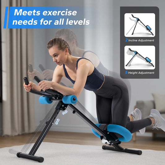 MERACH Abdominal Machine Adjustable Trainer Foldable Core Exercise System