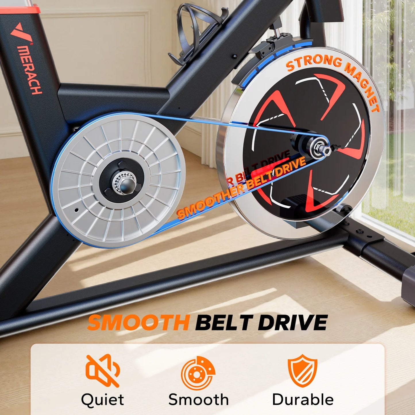 MERACH S38 Indoor Exercise Bike With Magnetic Resistance App