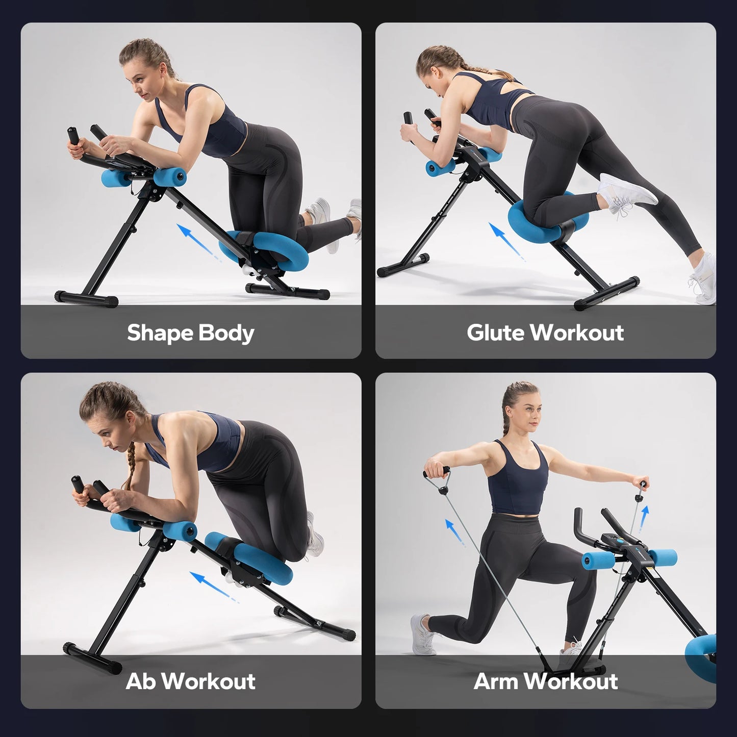MERACH Abdominal Machine Adjustable Trainer Foldable Core Exercise System