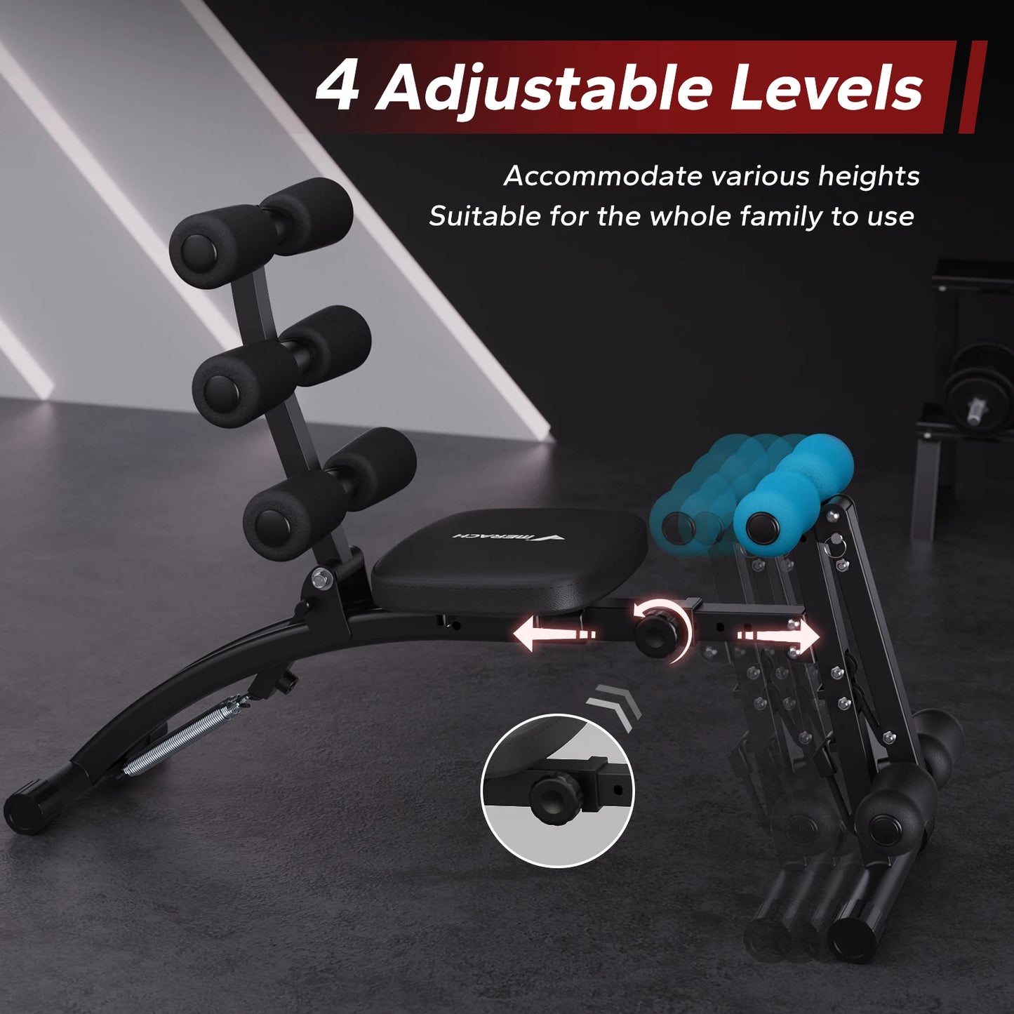 MERACH Ab Machine MultiFunctional Adjustable Sit Up Bench Home Gym