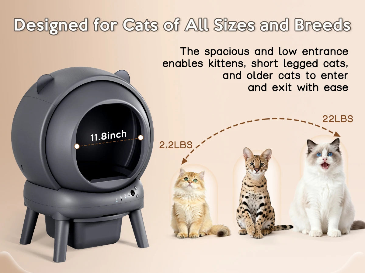 Self Cleaning Litter Box For Multiple Cats With Infrared Sensors