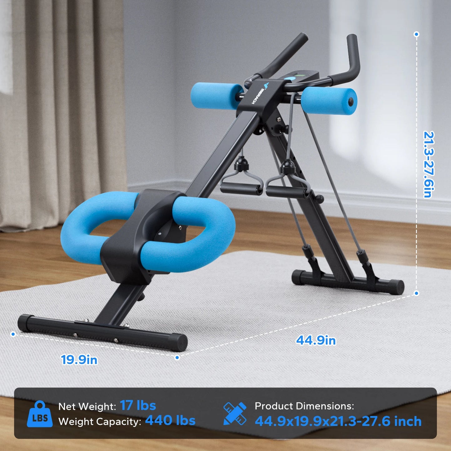 MERACH Abdominal Machine Adjustable Trainer Foldable Core Exercise System