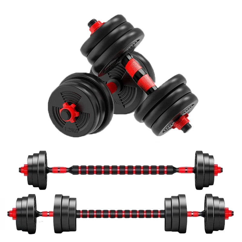 Adjustable Dumbbell Barbell Set 5 To 44 Lbs With Grip