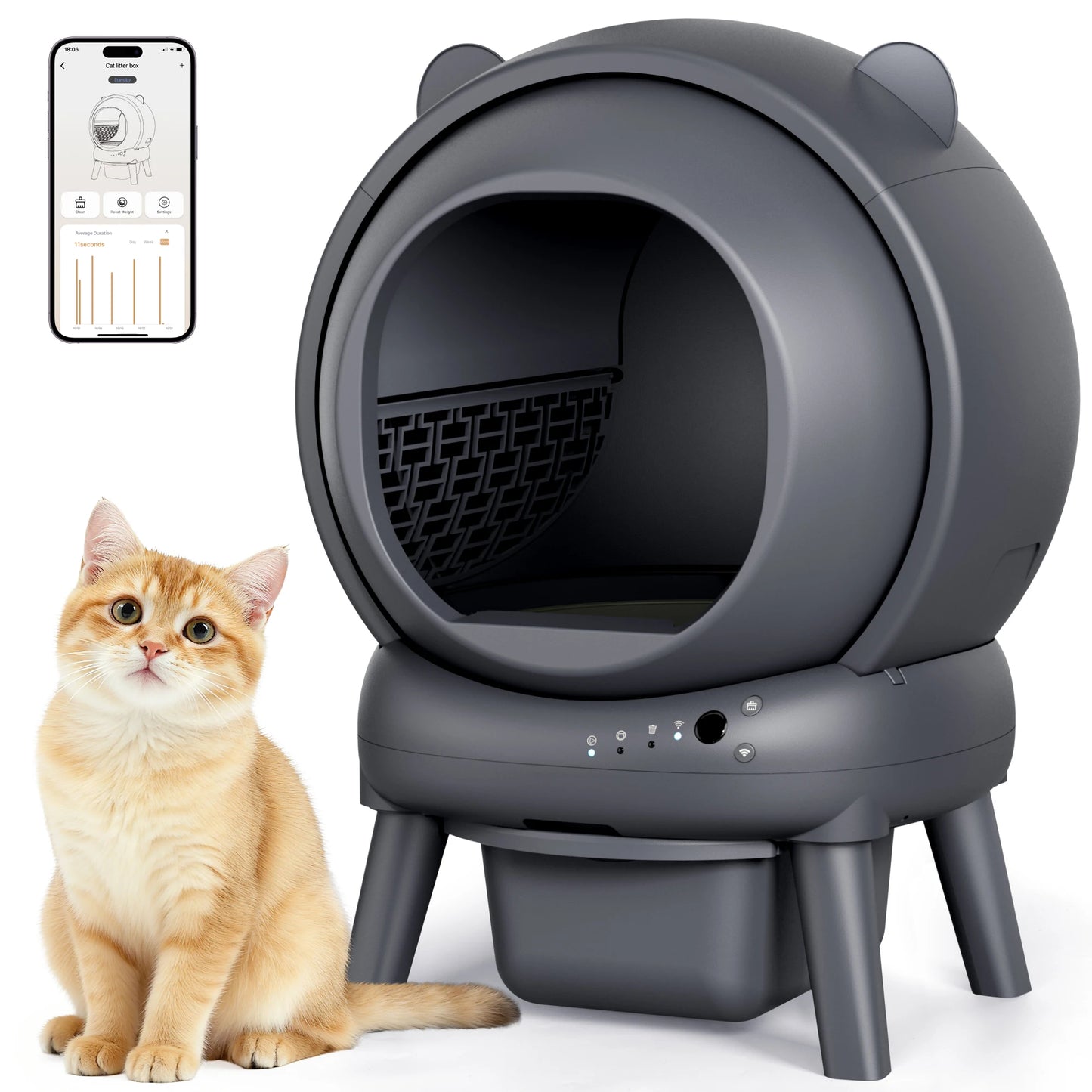 Self Cleaning Litter Box For Multiple Cats With Infrared Sensors