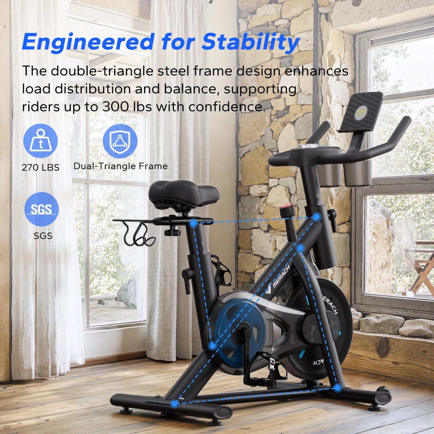 MERACH Exercise Bike With Magnetic Resistance And Exclusive App Courses