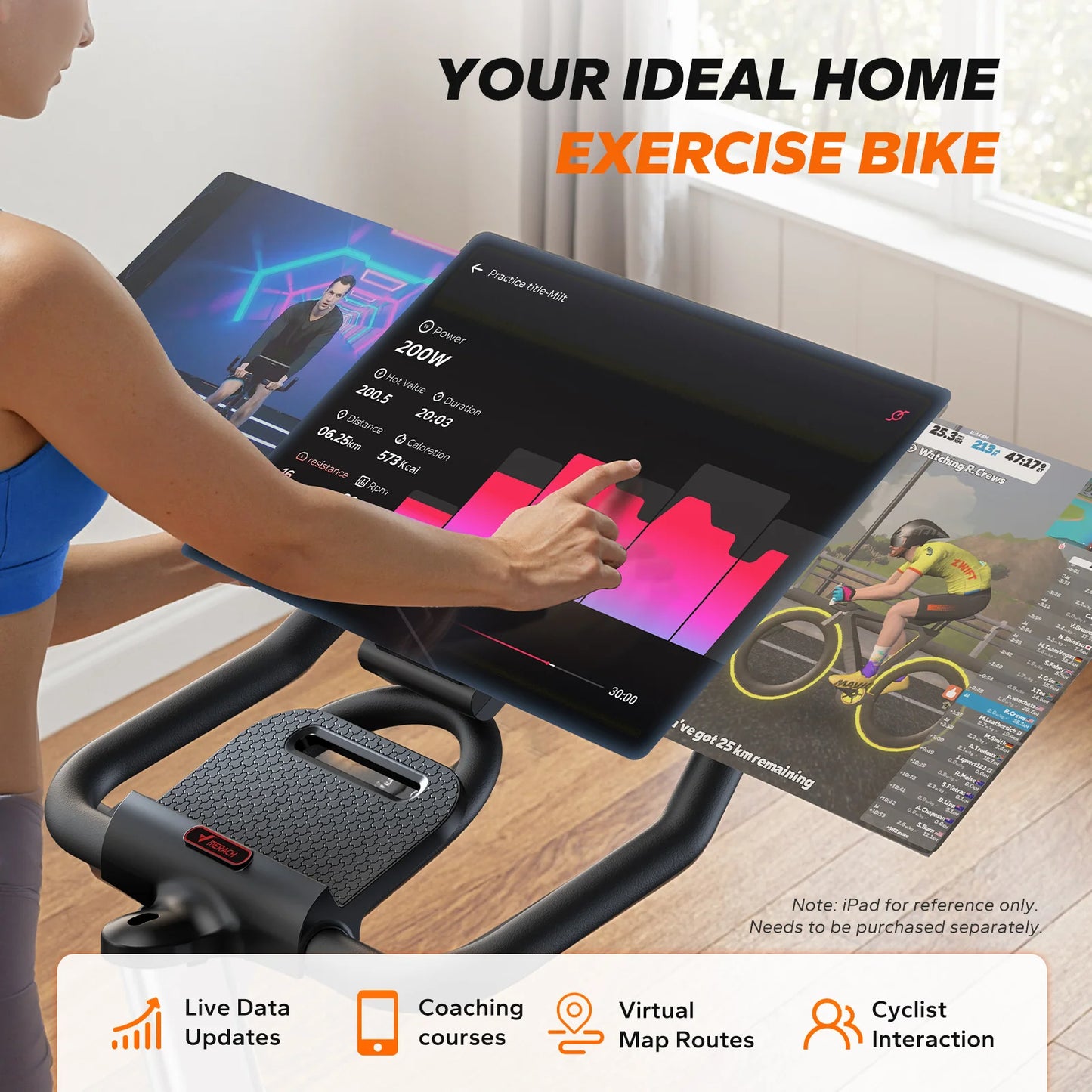 MERACH S38 Indoor Exercise Bike With Magnetic Resistance App