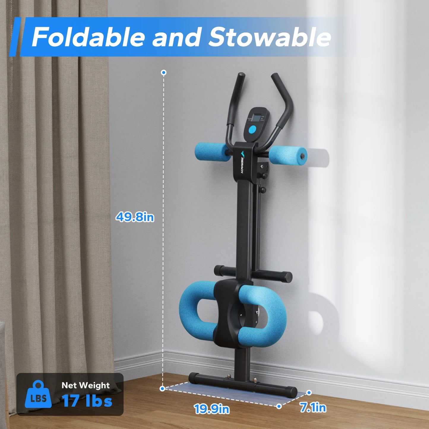 MERACH Abdominal Machine Adjustable Trainer Foldable Core Exercise System