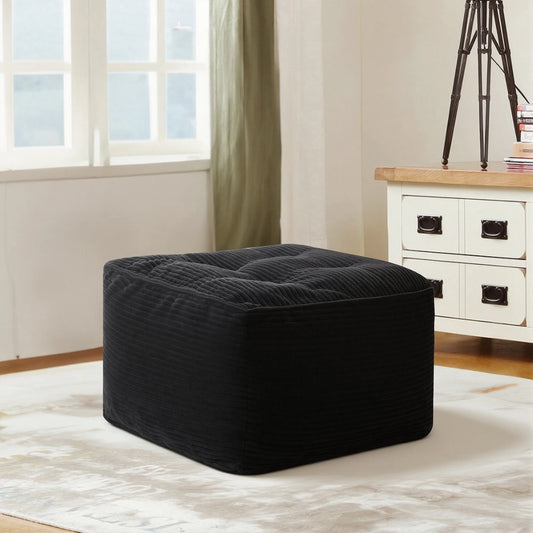 Corduroy Square Ottoman Footstool Tufted Upholstered Living Room Bedroom