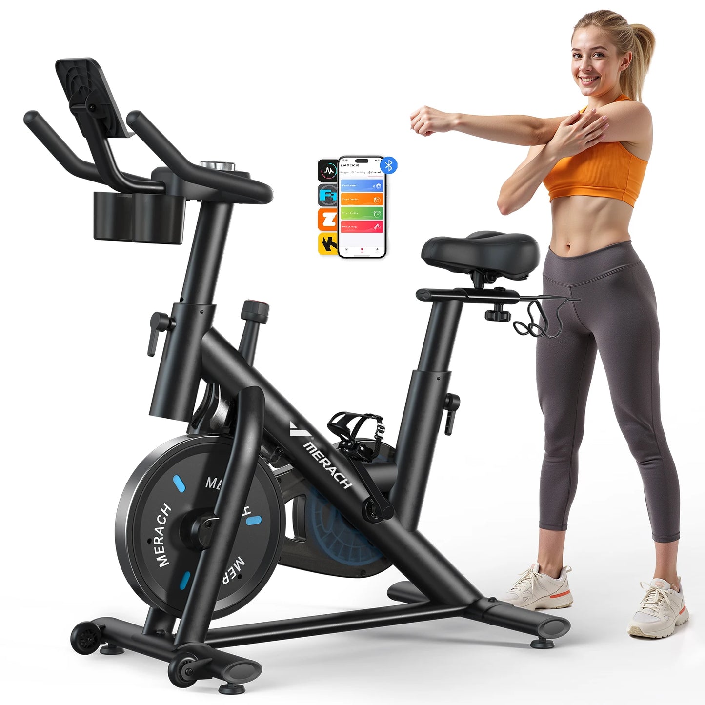 MERACH Exercise Bike With Magnetic Resistance And Exclusive App Courses