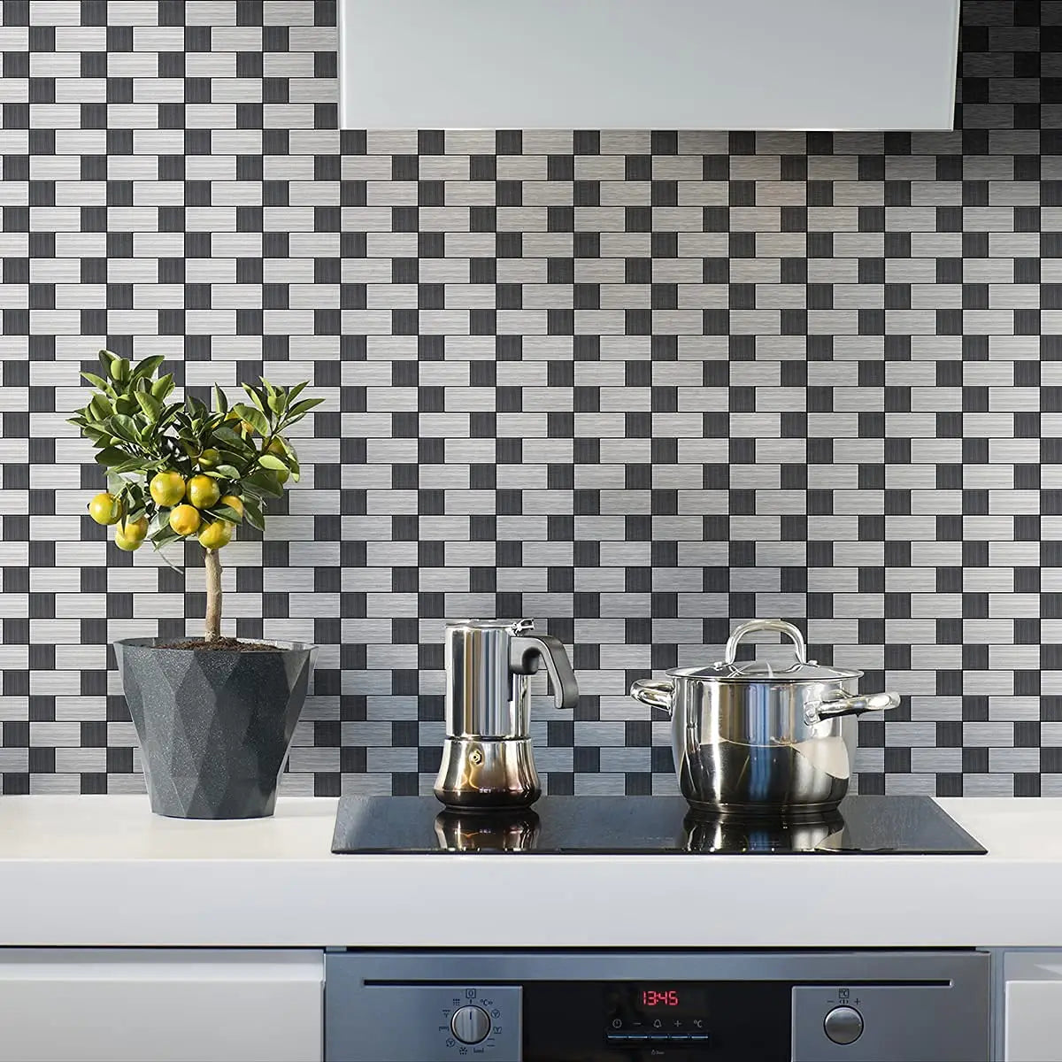 Art3d Peel And Stick Stainless Steel Backsplash Tile 3D Self Adhesive