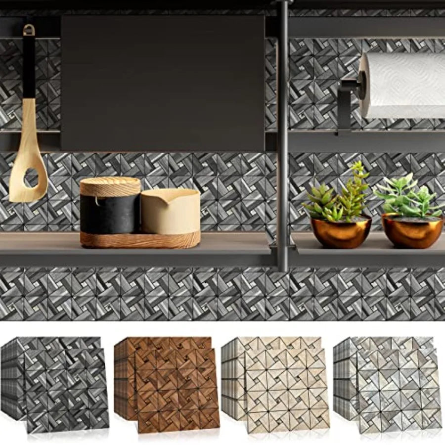Peel And Stick Backsplash Mosaic Tiles PVC Kitchen Wall Decor