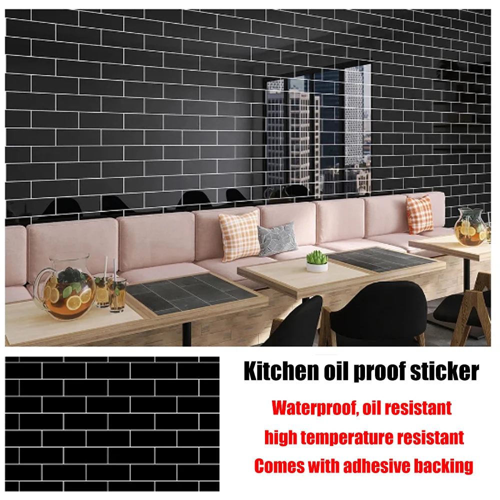 Oil Proof Kitchen Wall Stickers Self Adhesive Protective Wallpaper PVC