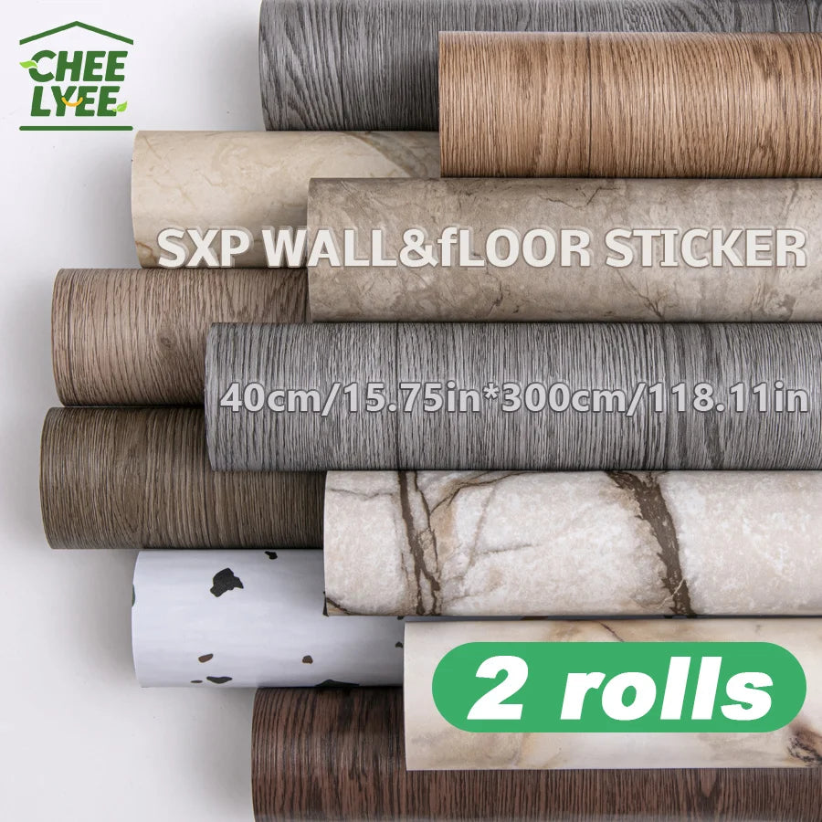 Self Adhesive Wall Floor Sticker Peel And Stick Wood Grain Marble Design