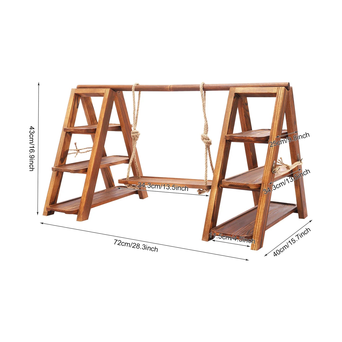 Bymaocar 3 Tier Solid Wood Dessert Stand Cupcake Display Rack