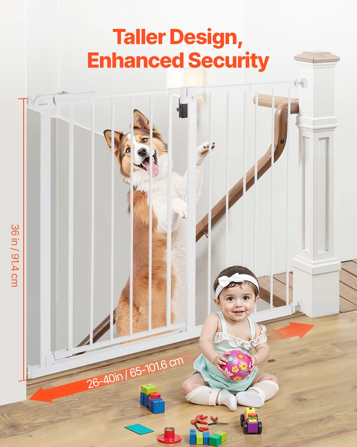 SucceBuy Baby Gate Pressure Mount Walk Through For Home Doorways