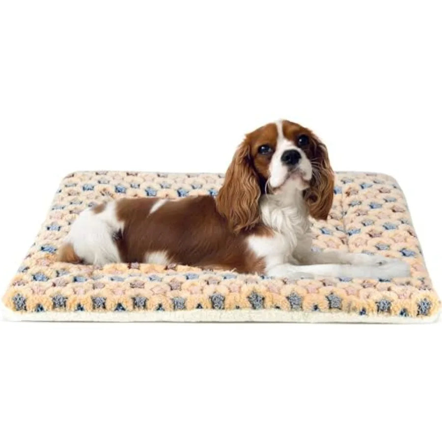 Ultra Soft Pet Bed Crate Pad With Star Print Fleece