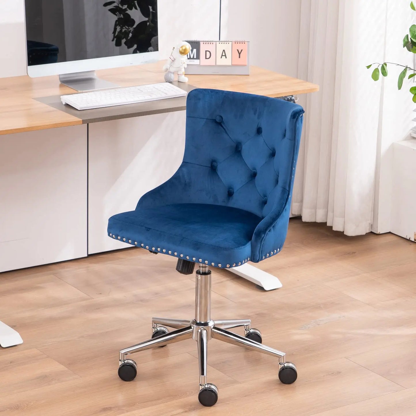 VINGLI Velvet Office Desk Chair Armless Vanity