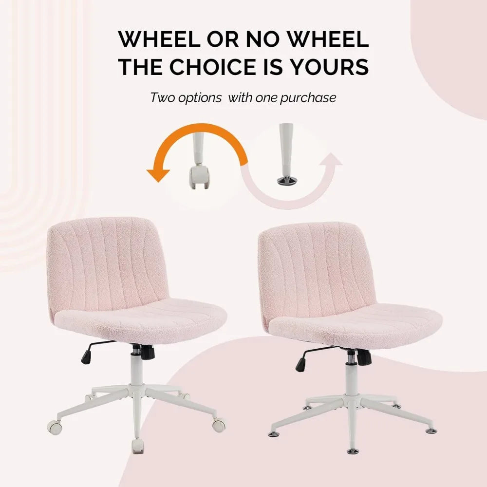 VINGLI Boucle Criss Cross Dual Use Armless Vanity Office Chair