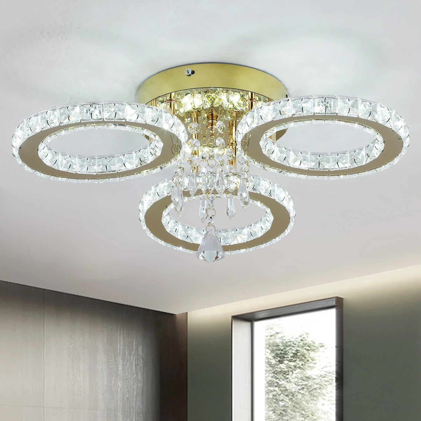 VETRULUS LED Ceiling Light Crystal Chandelier For Living Room