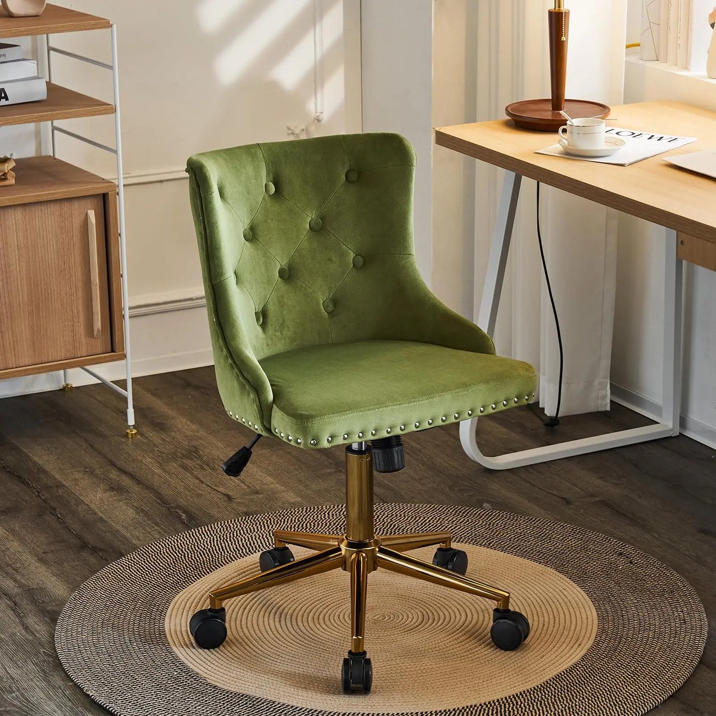VINGLI Velvet Office Desk Chair Armless Vanity