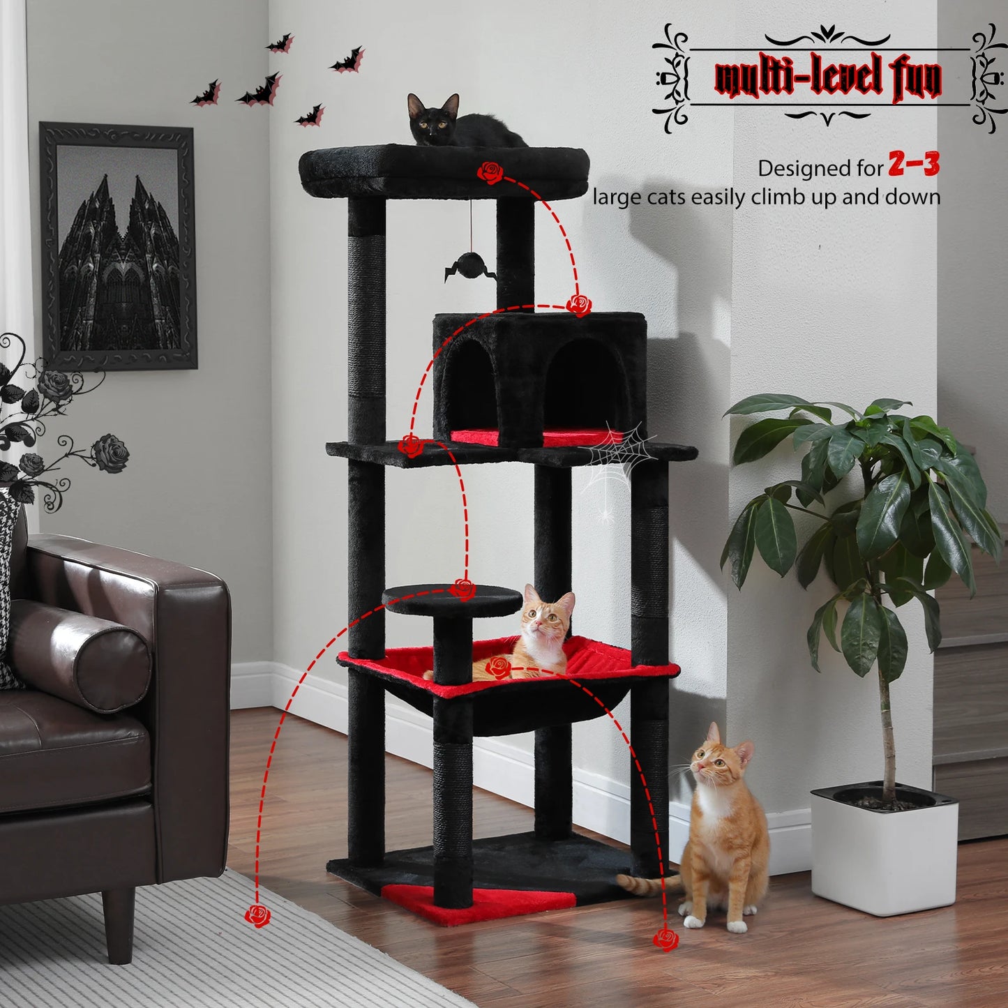 PAWZ Road Five-Level Cat Tree For Indoor Cats Perch Deluxe