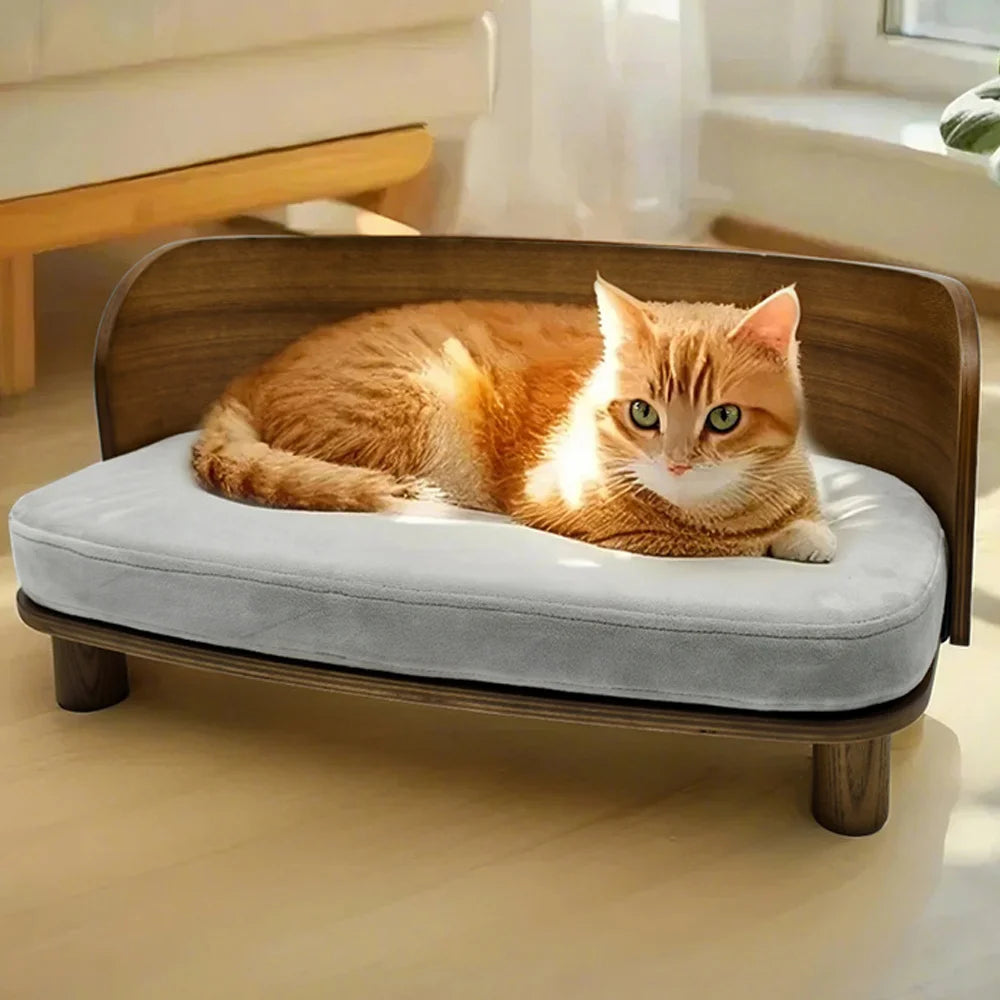 BORWART CN Wooden Elevated Pet Sofa For Dogs With Cushion