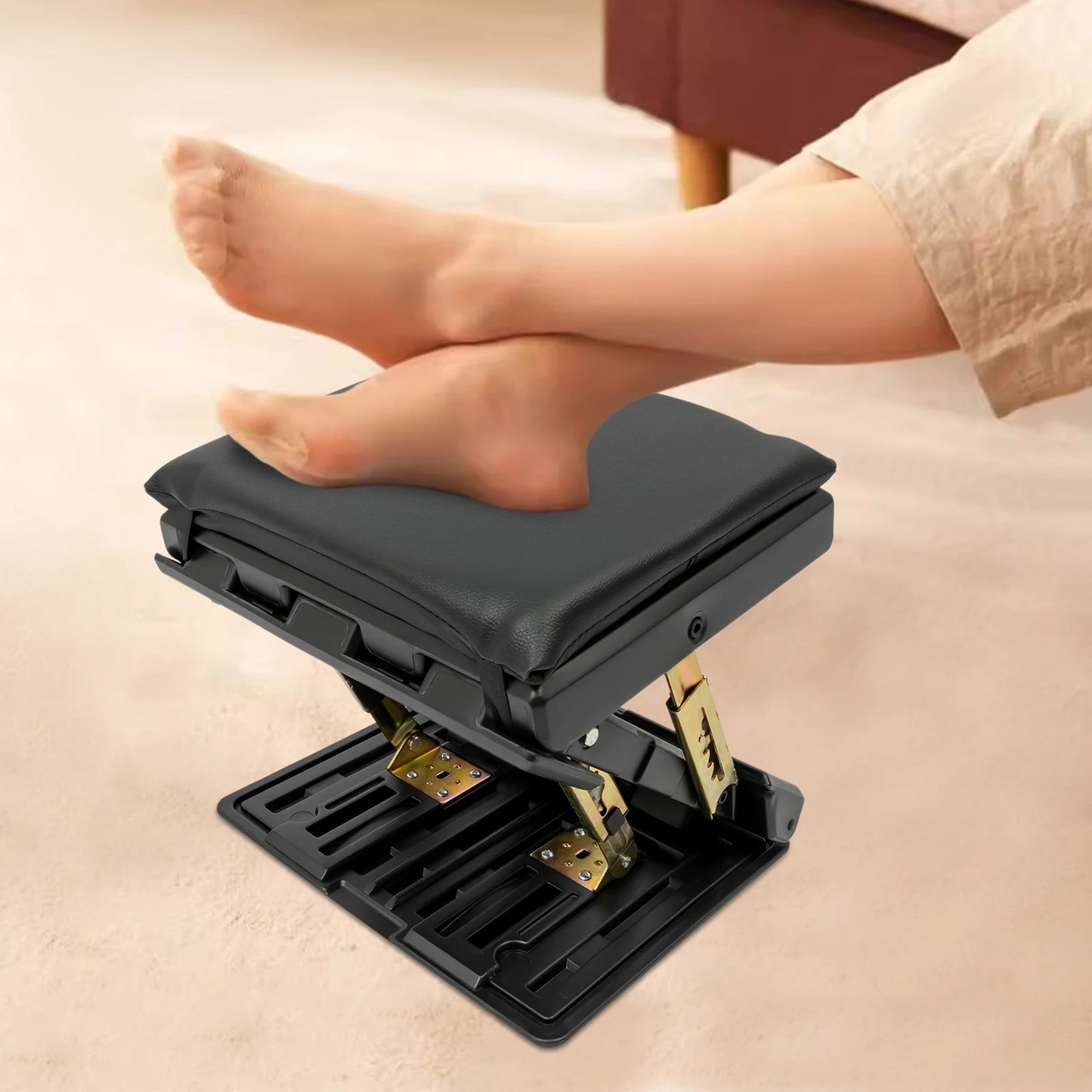 Bymaocar Ergonomic Foldable Footrest Adjustable With Four Height Levels