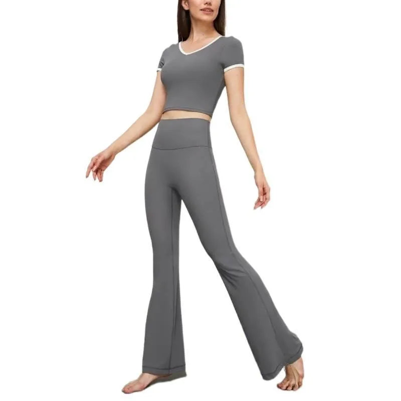 Flared Leggings Women High Waist Yoga Pants Breathable Quick Dry