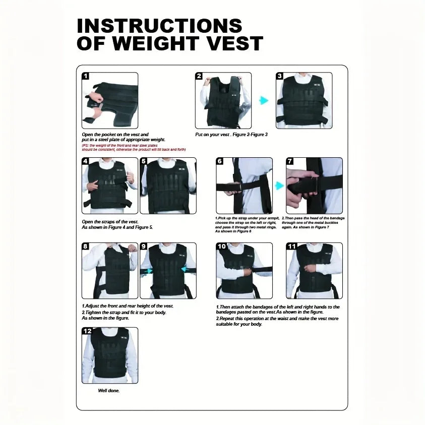 Adjustable Weight Vest And Ankle Wrist Weights Workout Set