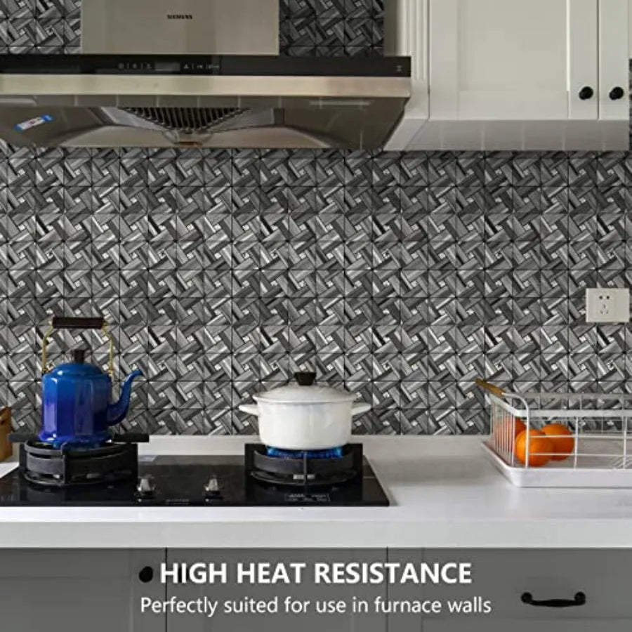 Peel And Stick Backsplash Mosaic Tiles PVC Kitchen Wall Decor