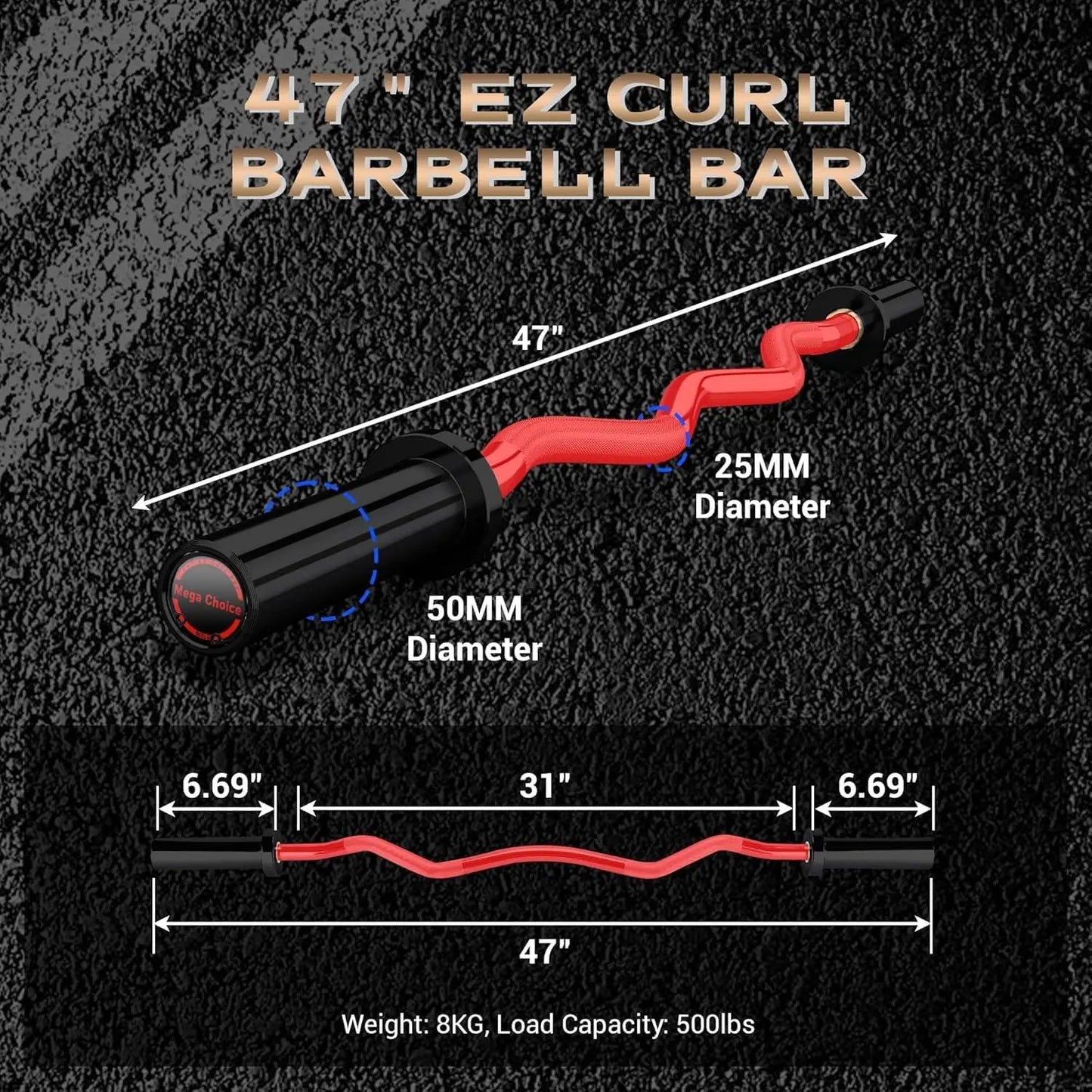 TWISTER.CK EZ Curl Barbell For Weightlifting And Powerlifting