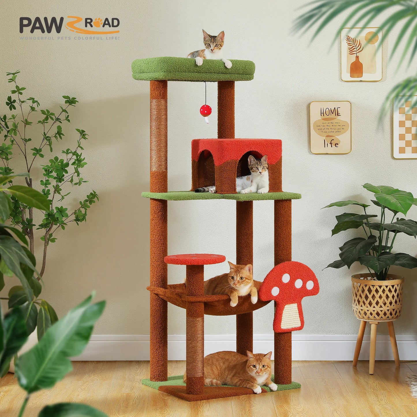 PAWZ Road Multi Level Cat Tree With Scratching Posts Indoor