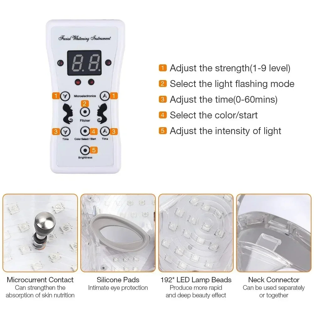 Foreverlily LED Facial Mask for Neck Rejuvenation and Whitening